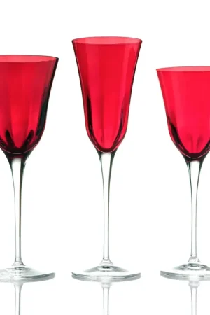 Feeling Set 18 Pezzi Vino Acqua & Flute Julia Ottico in Vetro Cristallino Rosso Miglior Prezzo