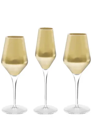 Must-Have Feeling Set Calici 18 Pezzi Contessa Oro in vetro cristallino