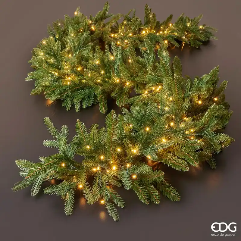 Ultima Occasione EDG Enzo De Gasperi Festone Natalizio Pino Lux Doppio 270 Led 2.70 Mt