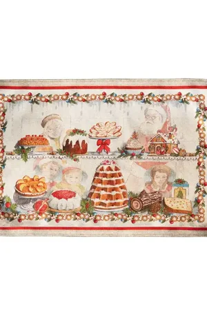 Tessitura Toscana Telerie Tappeto Natalizio TipTap Noel Gourmand 52x80 cm Popolare