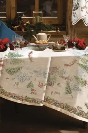 Nuovo Arrivo Tessitura Toscana Telerie Runner Natalizio Incanto in Lino 45x170 cm