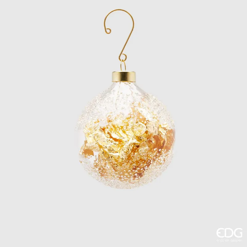 Occasione EDG Enzo de Gasperi Pallina di Natale vetro Foil Oro D8 cm