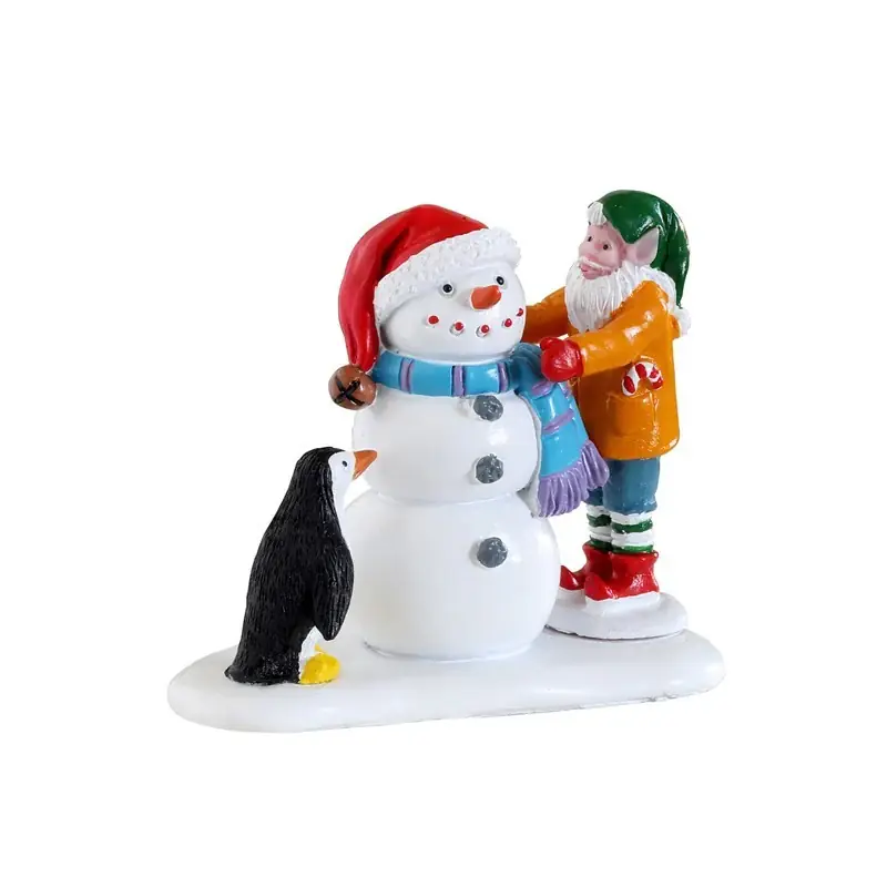 Spedizione Espresso Lemax Set Personaggi Natalizi Costruendo un Pupazzo di Neve