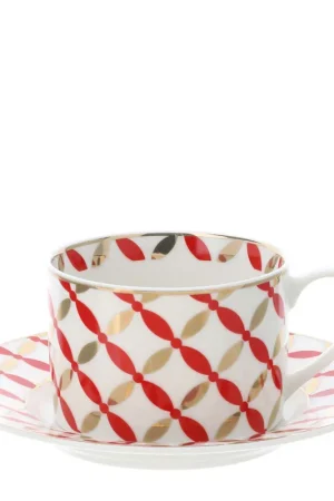 Hervit Tazza da Tè Natalizia in Porcellana 8,5x6 cm Nuovo Arrivo