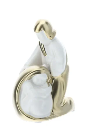 Prezzo Basso Hervit Sacra Famiglia in Gres Bianco e Oro H12,5 cm