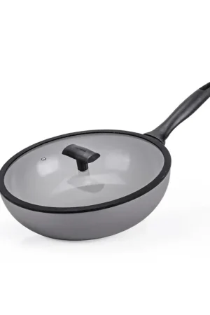 Nuova Collezione Moneta Wok Melodia Finegres 1 Manico con coperchio 30 cm