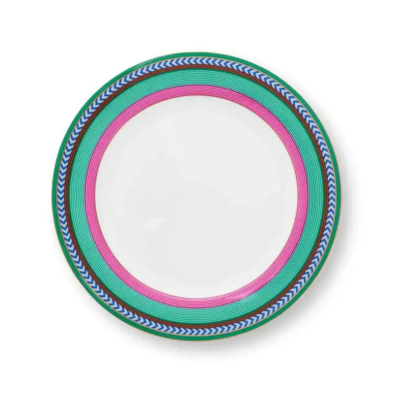 Quantità Limitata Pip Studio Piatto Colazione Chique Linee Rosa e Verde D23 cm