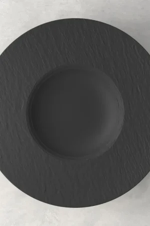 Villeroy & Boch Manufacture Rock Piatto Pasta in Porcellana D28 cm Nero Offerta Speciale