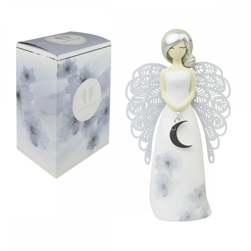 Professionale Enesco Statuetta Angelo Floral Luna Strass 15,5 cm
