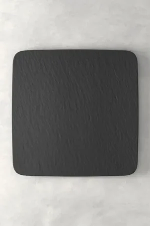 A Buon Prezzo Villeroy & Boch Manufacture Rock Set 6 Piatti Gourmet Quadrati in Porcellana 32x32 cm Nero