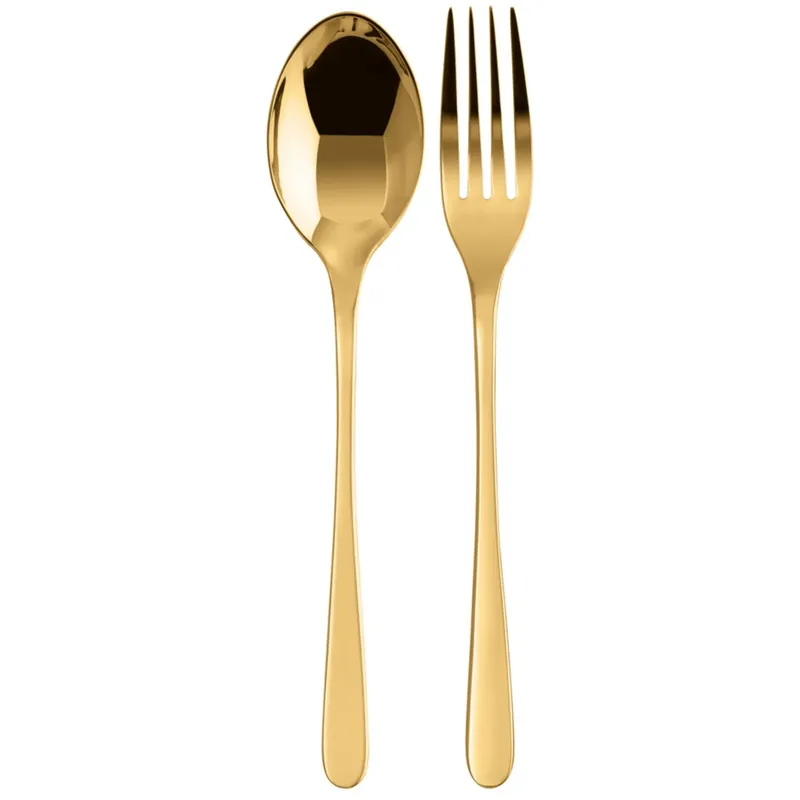 Spedito Oggi Sambonet Set 2 Posate Servire Taste PVD Gold in Acciaio Inox