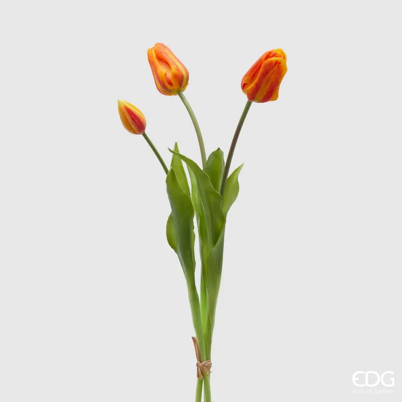 Compra Online EDG Enzo De Gasperi Tulipano Olis 3 Fiori H48 cm Arancione Sfumato