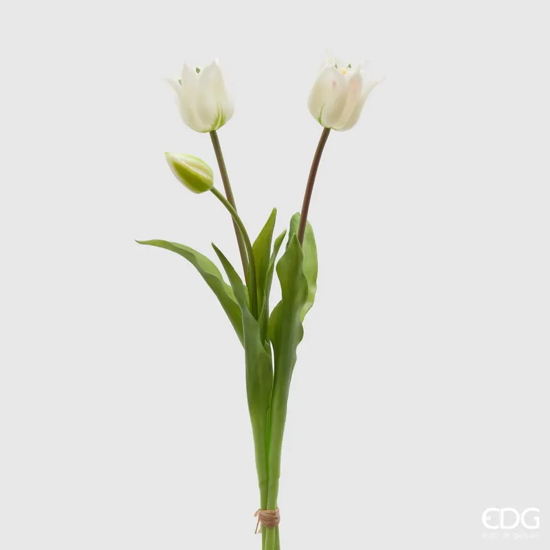 Offerta Speciale EDG Enzo De Gasperi Tulipano Olis Fiorito 3 Fiori H48 cm Bianco