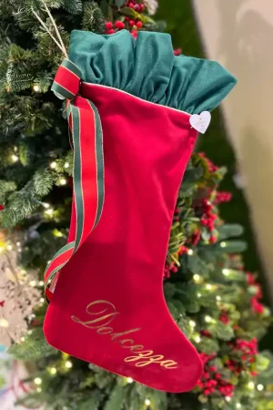 Calza in Velluto Rosso con Rouche "Dolcezza" H48 cm Acquista Ora