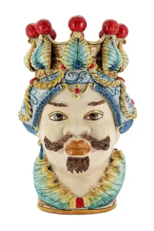 Verus Ceramiche Abhika Testa di Moro Man Tradizionale Big H48 cm Spedito Oggi