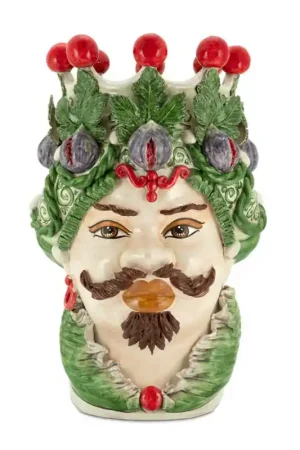Ordina Subito Verus Ceramiche Abhika Testa di Moro Man Ficus in Ceramica H51 cm