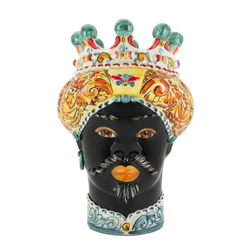 Compra Adesso Verus Ceramiche Abhika Testa di Moro Man Ornate H41 cm