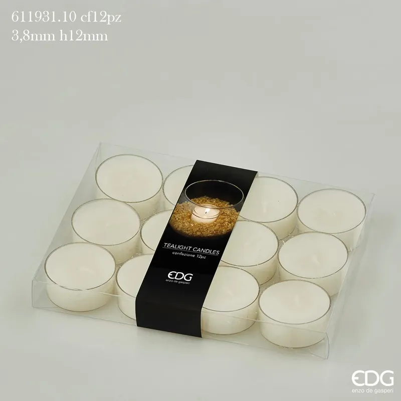 EDG Enzo de Gasperi Set 12 pezzi Candele Tealight 15 gr in contenitore Must-Have