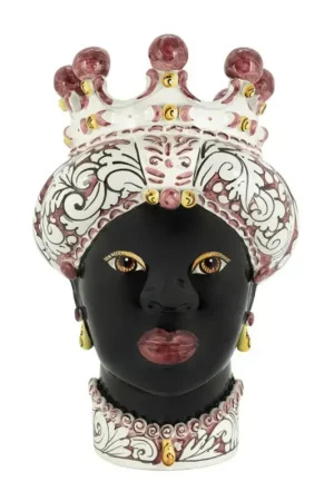 Verus Ceramiche Abhika Testa di Moro Lady Ornata Bordeaux H41 cm Compra Adesso