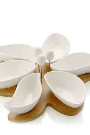 Promo Stagionale Brandani Antipastiera Spicchi di sole 6 pezzi Con Bamboo e forchettine