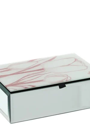 Bestseller Hervit Creations Contenitore Portagioie Tulip in Vetro Rosa