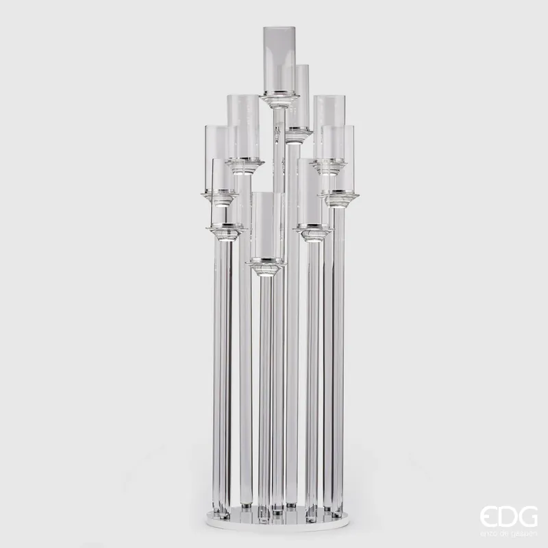 EDG Enzo De Gasperi Portacandela Crystal Moccolo x9 H120 cm Prezzo Scontato