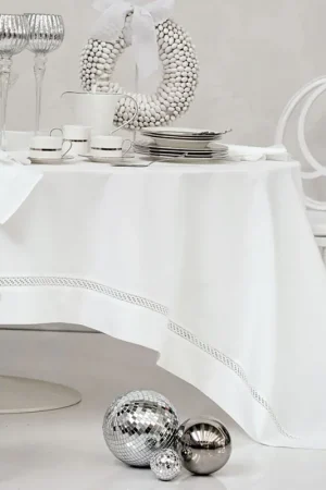 Blumarine Tovaglia Contessa 180x240 cm Bianco Esclusivo