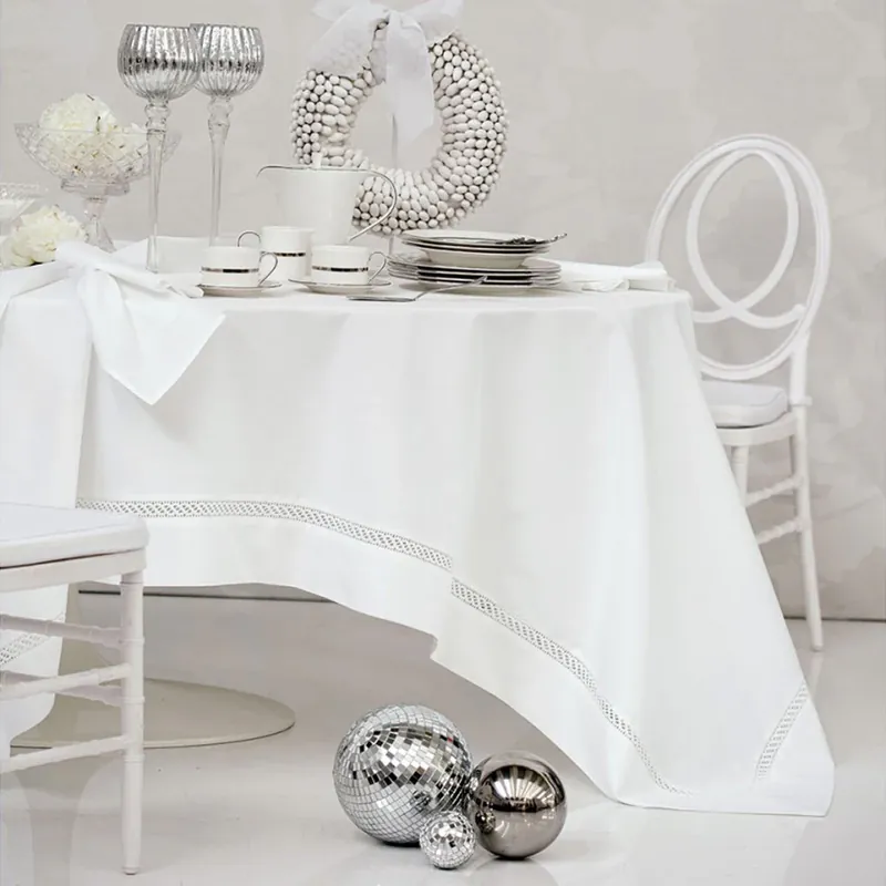 Blumarine Tovaglia Contessa 180x240 cm Bianco Esclusivo
