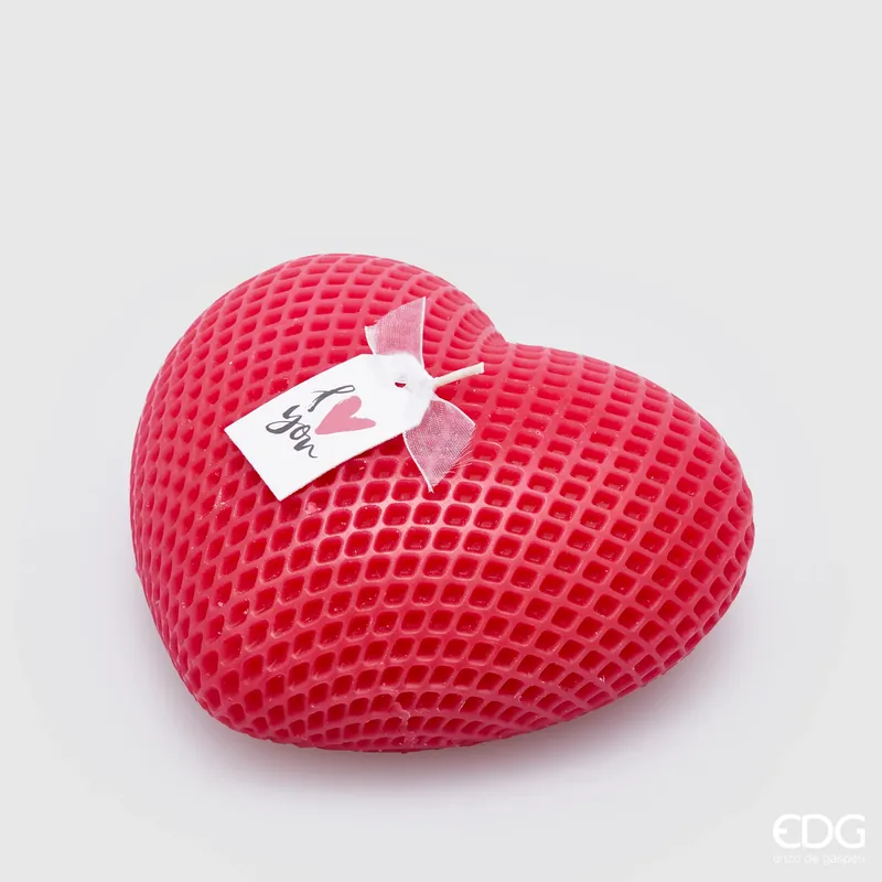 Solo Oggi EDG Enzo De Gasperi Candela Cuore Rossa L 15 cm