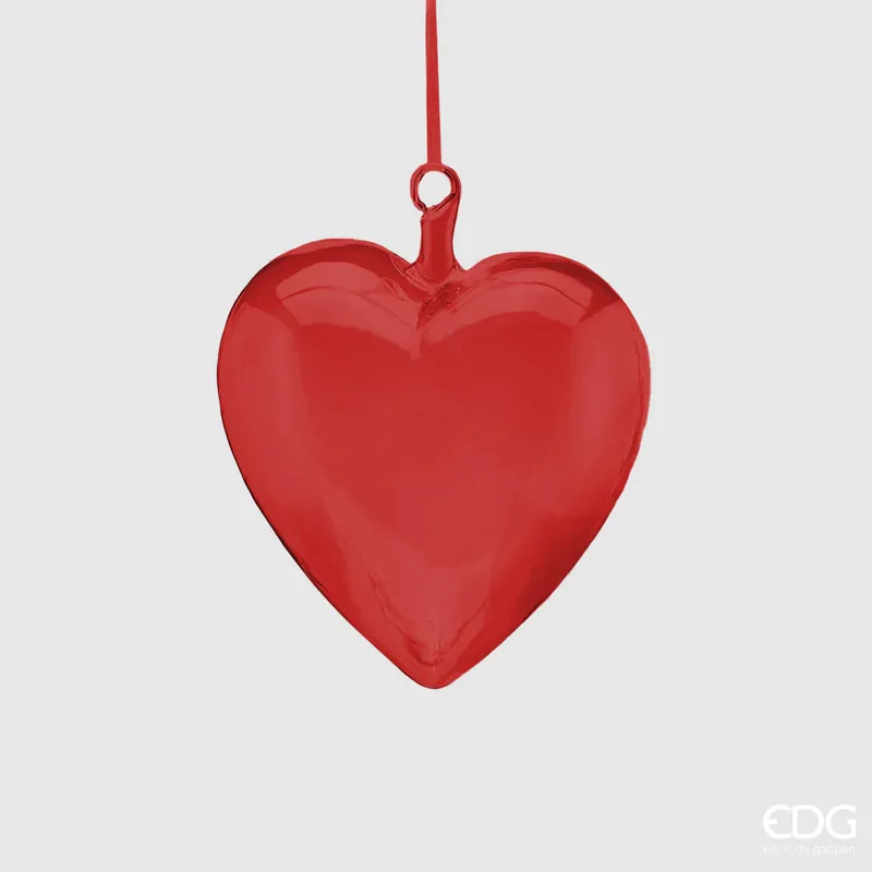 Consegna Rapida EDG Enzo De Gasperi Decorazione Cuore in Vetro D14 cm Rosso