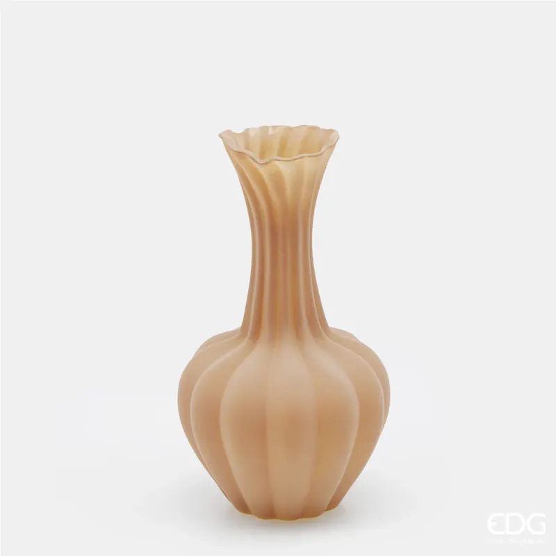 Spedito Oggi EDG Enzo De Gasperi Vaso Flow Sinuoso H31 cm Marrone