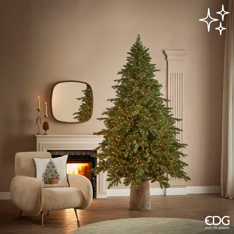Spedizione Espresso EDG Enzo de Gasperi Albero di Natale Total PE Pino Imperial New H210 cm 4000 Mini Led