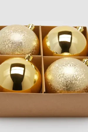 Acquista Ora EDG Enzo De Gasperi Set 4 Palle di Natale Oro D10 cm