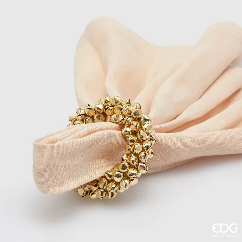EDG Enzo De Gasperi Portatovagliolo Campanelli Rotondo Oro D8 cm Reso Gratuito