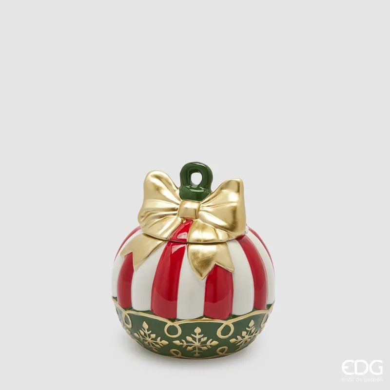 Reso Gratuito EDG Enzo De Gasperi Contenitore Natalizio Palla di Natale XMAS H17,5 D16 cm
