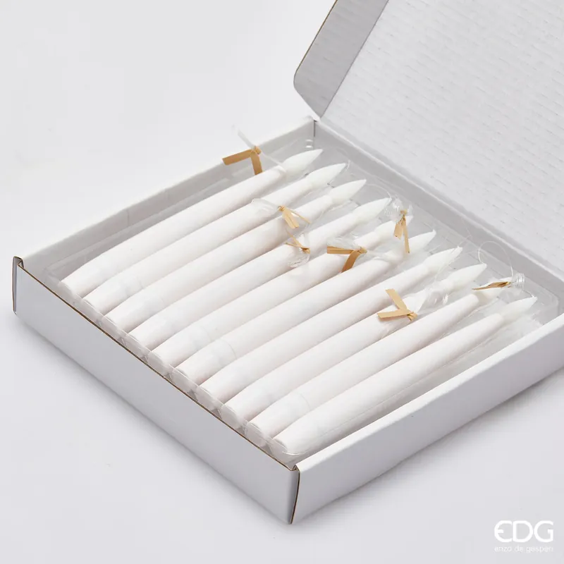 Acquista Ora EDG Enzo De Gasperi Set 10 Candele Bianche da appendere a Led con telecomando H15,5 cm