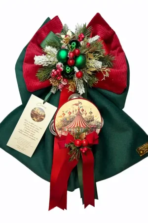 Esclusivo Madame Fioccò Fiocco Fuoriporta Natalizio Circus H40 cm
