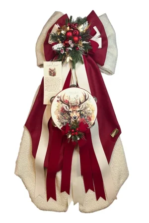Madame Fioccò Fiocco Natalizio Natura Fiorita Teddy con Applicazioni in Velluto H80 cm Saldi
