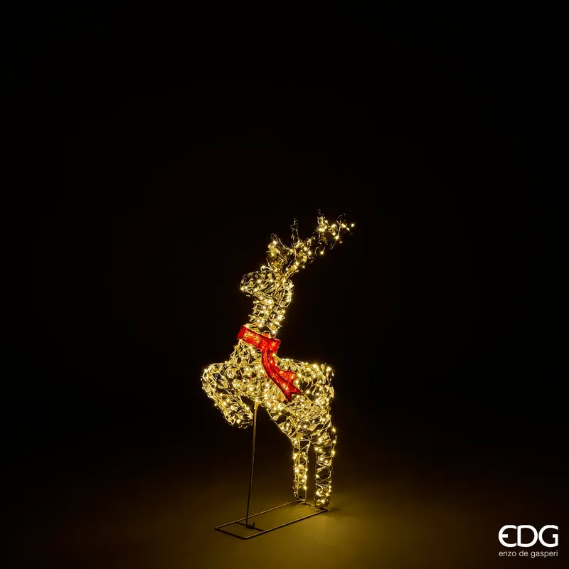 Economico EDG Enzo De Gasperi Decoro Renna con Fiocco 400 Microled H72 cm