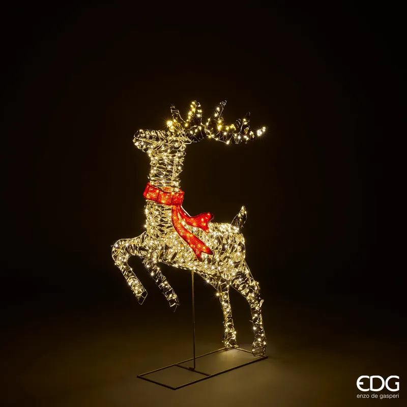EDG Enzo De Gasperi Decoro Renna con Fiocco 720 Microled H93 cm Promo Stagionale