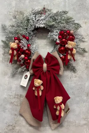 Scelto Dai Clienti Madame Fioccò Ghirlanda Natalizia Teddy Cuore di Coccola D50 cm