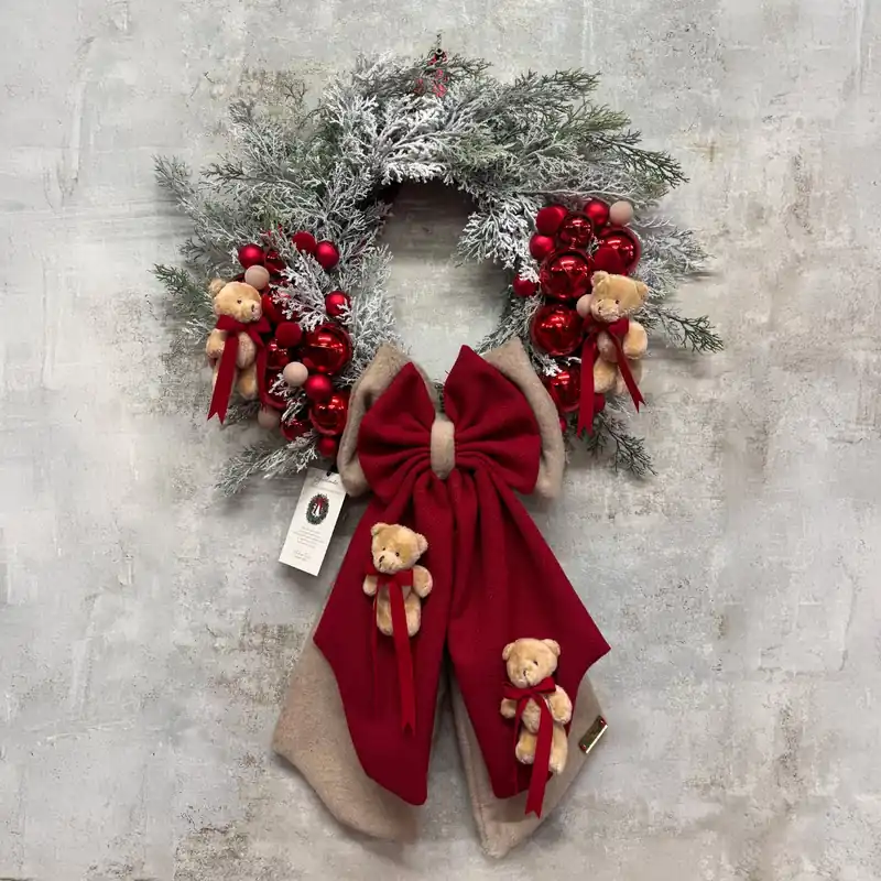 Scelto Dai Clienti Madame Fioccò Ghirlanda Natalizia Teddy Cuore di Coccola D50 cm