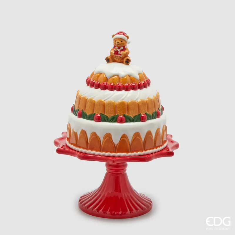 EDG Enzo De Gasperi Alzata Natalizia Torta con Cupola H31 D23 cm Esclusivo