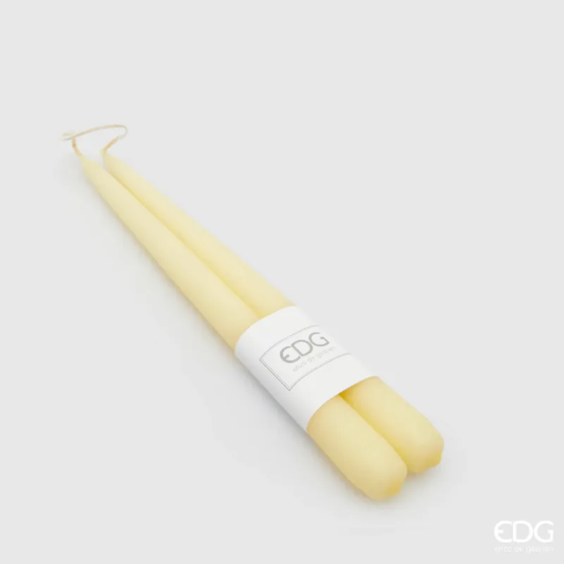 EDG Enzo De Gasperi Set 2 Candele Stelo Avorio H25 cm Economico