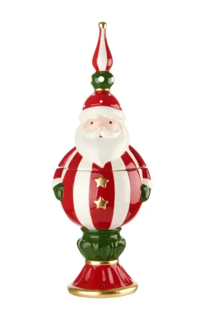 Ultime Pezzi L‘Oca Nera Gioie D‘Inverno Potiche Babbo Natale H47 cm