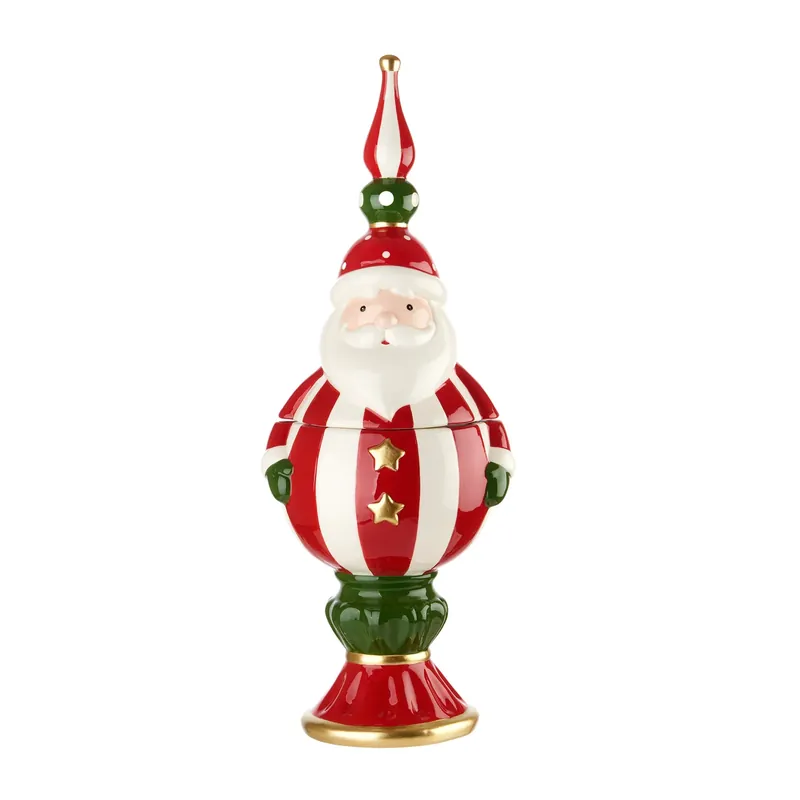 Ultime Pezzi L‘Oca Nera Gioie D‘Inverno Potiche Babbo Natale H47 cm