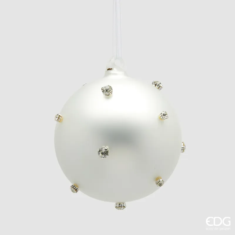 Solo Oggi EDG Enzo De Gasperi Pallina di Natale Diamond Bianca D12 cm