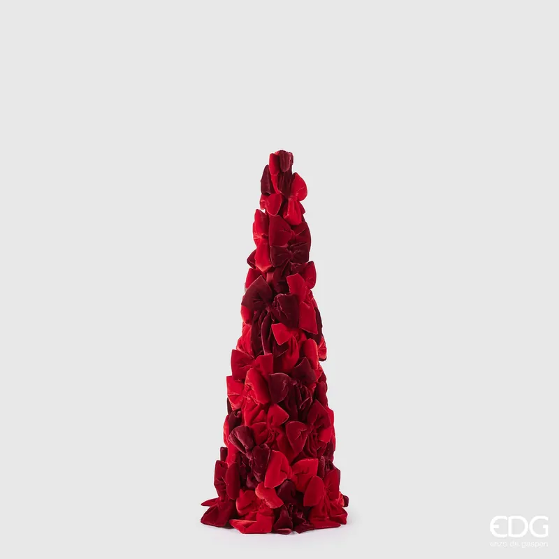 EDG Enzo De Gasperi Decorazione Natalizia Pino con Fiocchi Rosso H120 cm Quantità Limitata