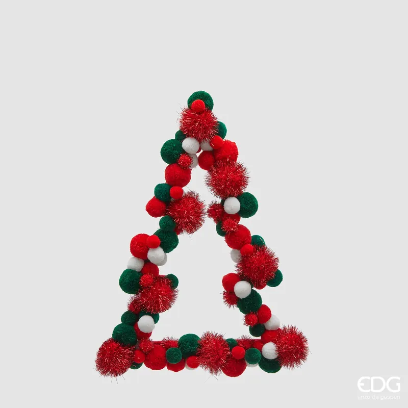 EDG Enzo De Gasperi Decoro Natalizio Albero Pompon H45 cm Scelto Dai Clienti