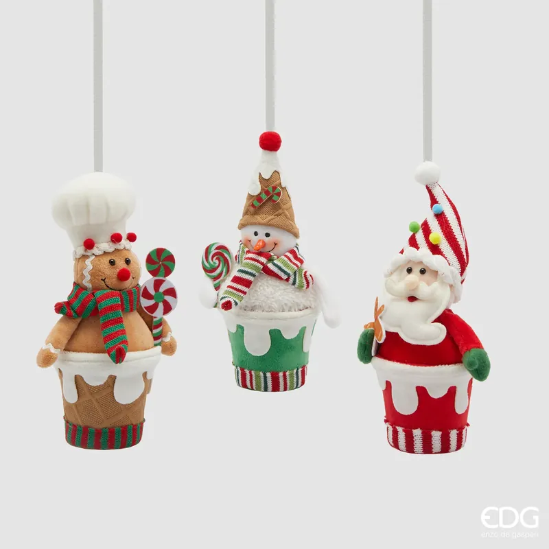 EDG Enzo De Gasperi Set 3 Decori Natalizi H21 cm Bestseller